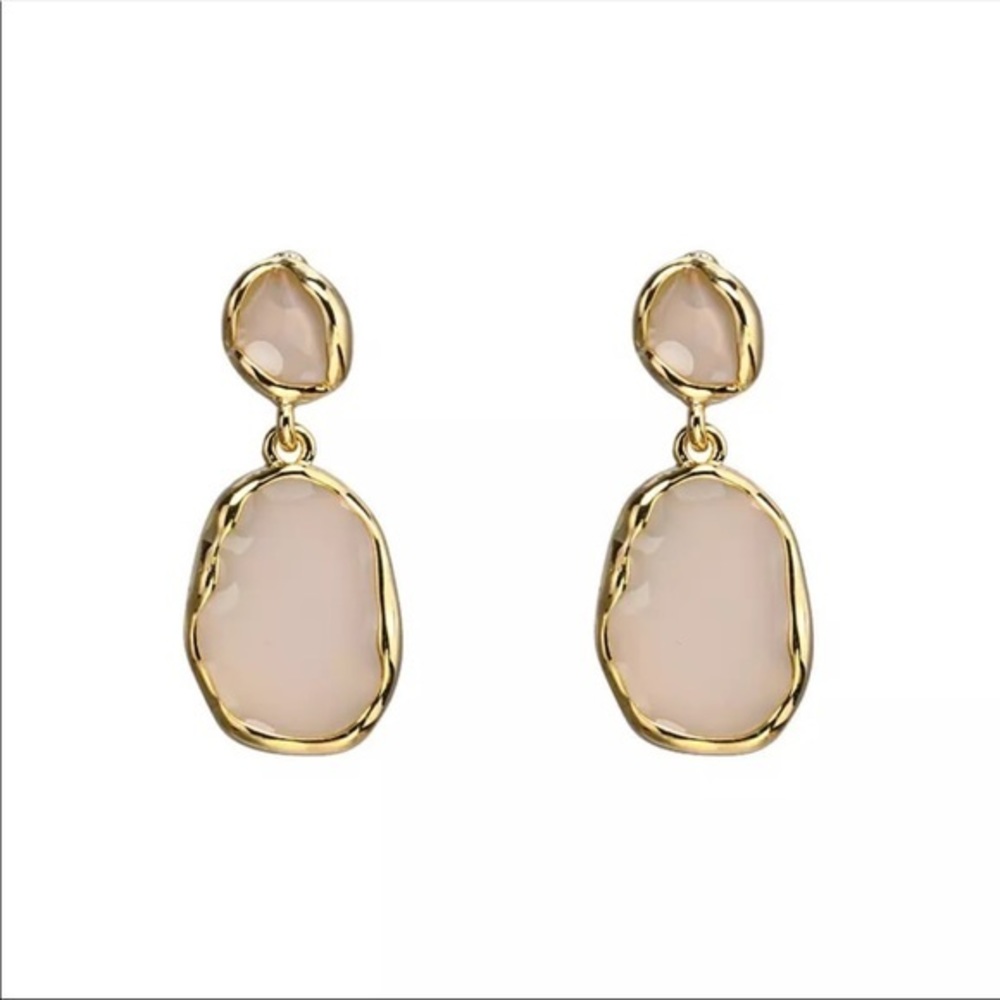 18K Gold Plated Dangle Enamel Stud Earrings